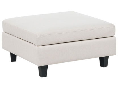 Element Ottoman Footstool Light Beige Polyester Upholstered Square Minimalist Modern Modular