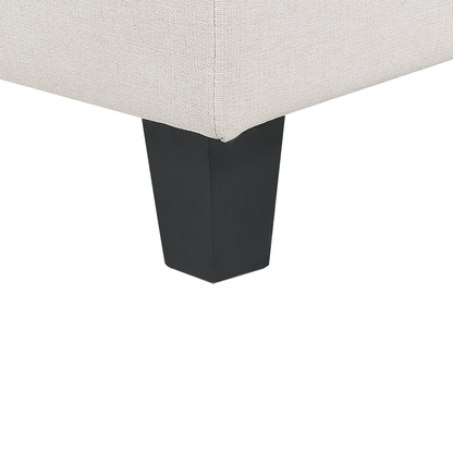 Element Ottoman Footstool Light Beige Polyester Upholstered Square Minimalist Modern Modular