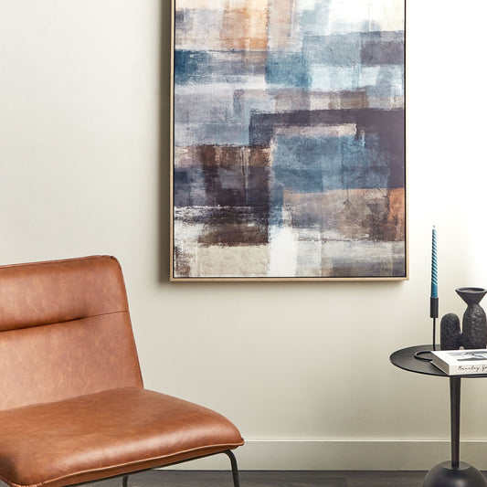 ArtNest Multicolour Canvas Art Print 103 x 83 cm Abstract Geometric Shapes In MDF Frame