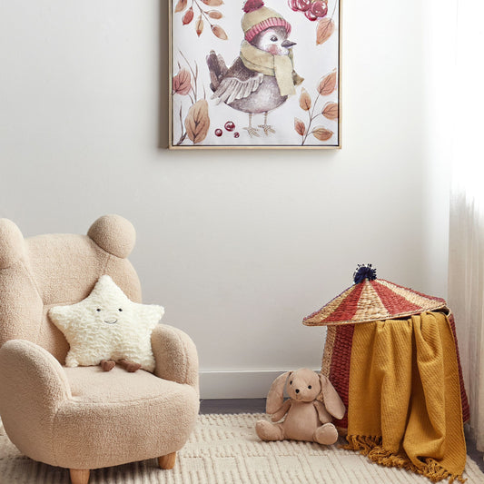 Everluxe Bird Pattern Canvas Art Print 63x63 cm Multicolour MDF Frame