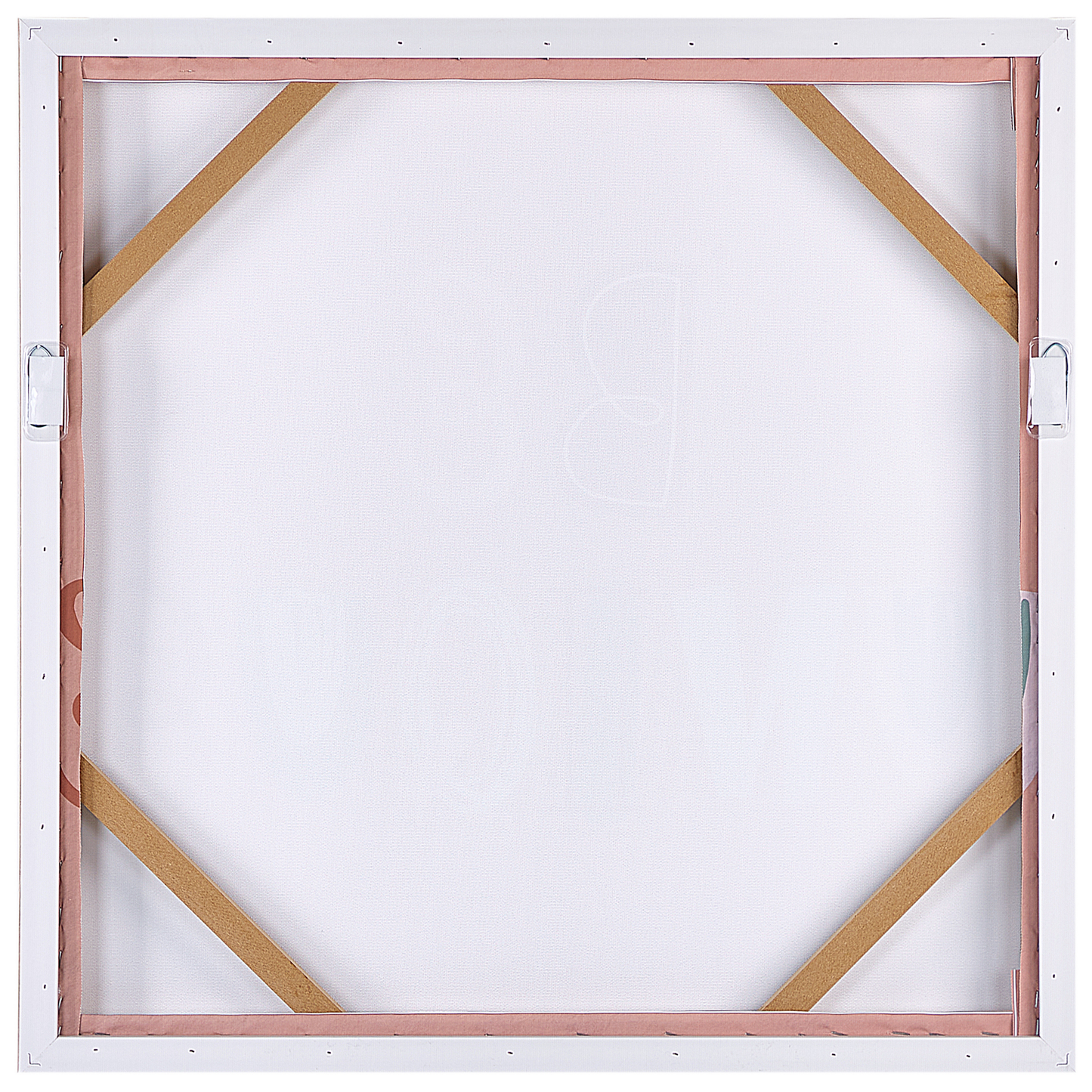 LuxeArt Pink Canvas Print 63x63 CM Text Pattern Square MDF Frame