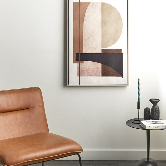 StudioArt Canvas Art Print Pink 93x63 Cm Geometric MDF Frame Eclectic Modern Living Room Hallway