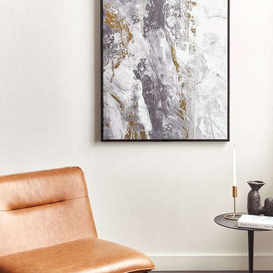 Astra Decor Canvas Art Print Grey White 103x83 Cm Geometric MDF Frame