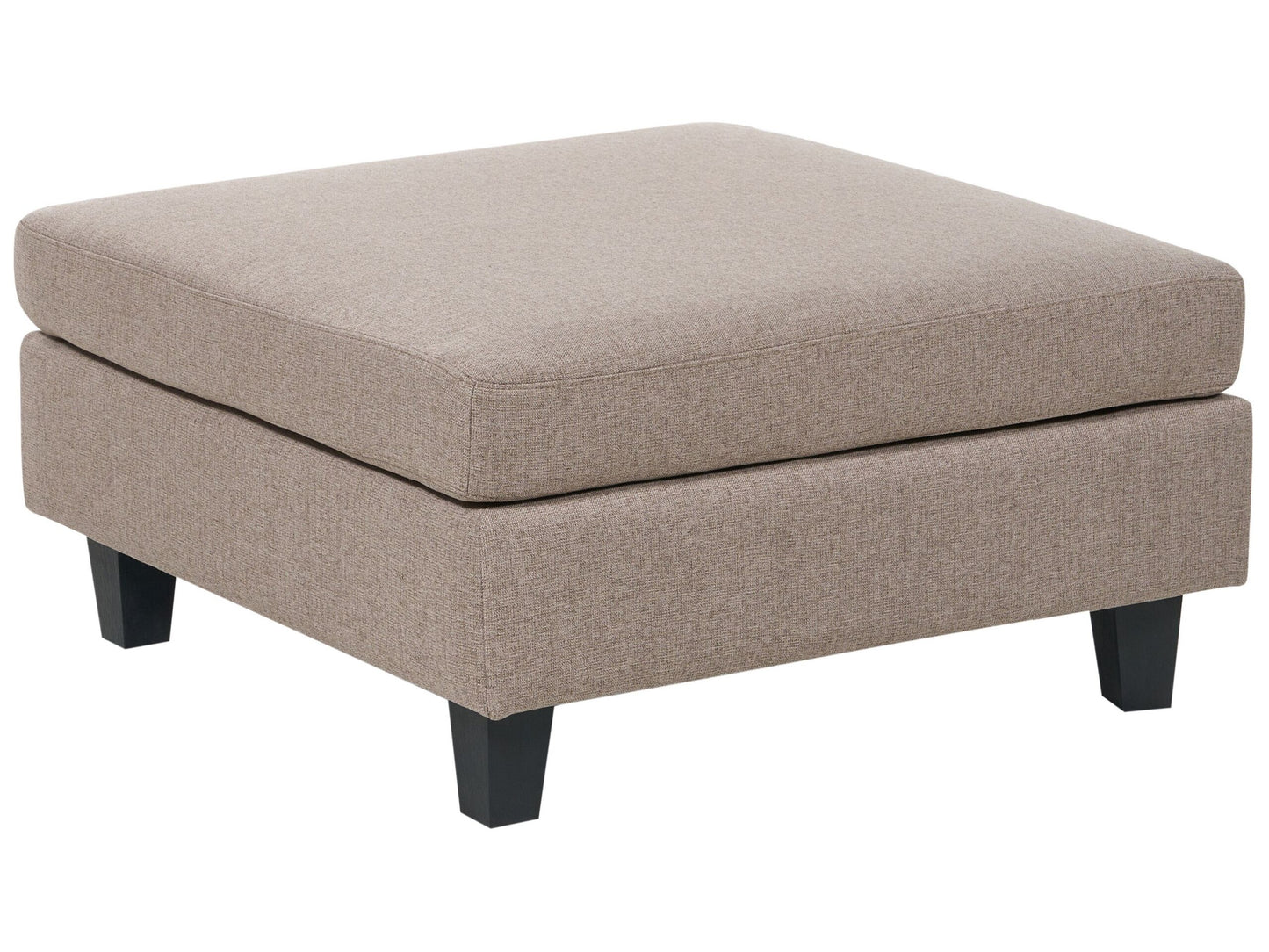 Element Ottoman Footstool Brown Polyester Upholstered Square Minimalist Modern Modular Sofa Accessory