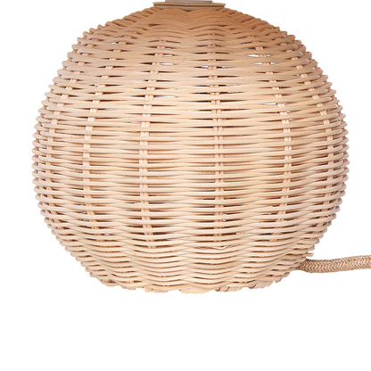 Table Lamp Natural Rattan Boho Bedside Light