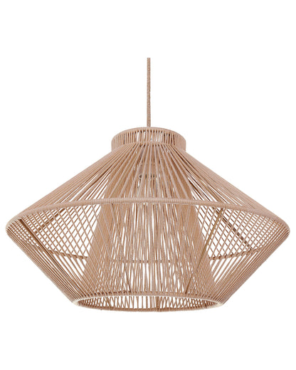 Pendant Lamp Beige Cotton Rope Cage Shade Japandi