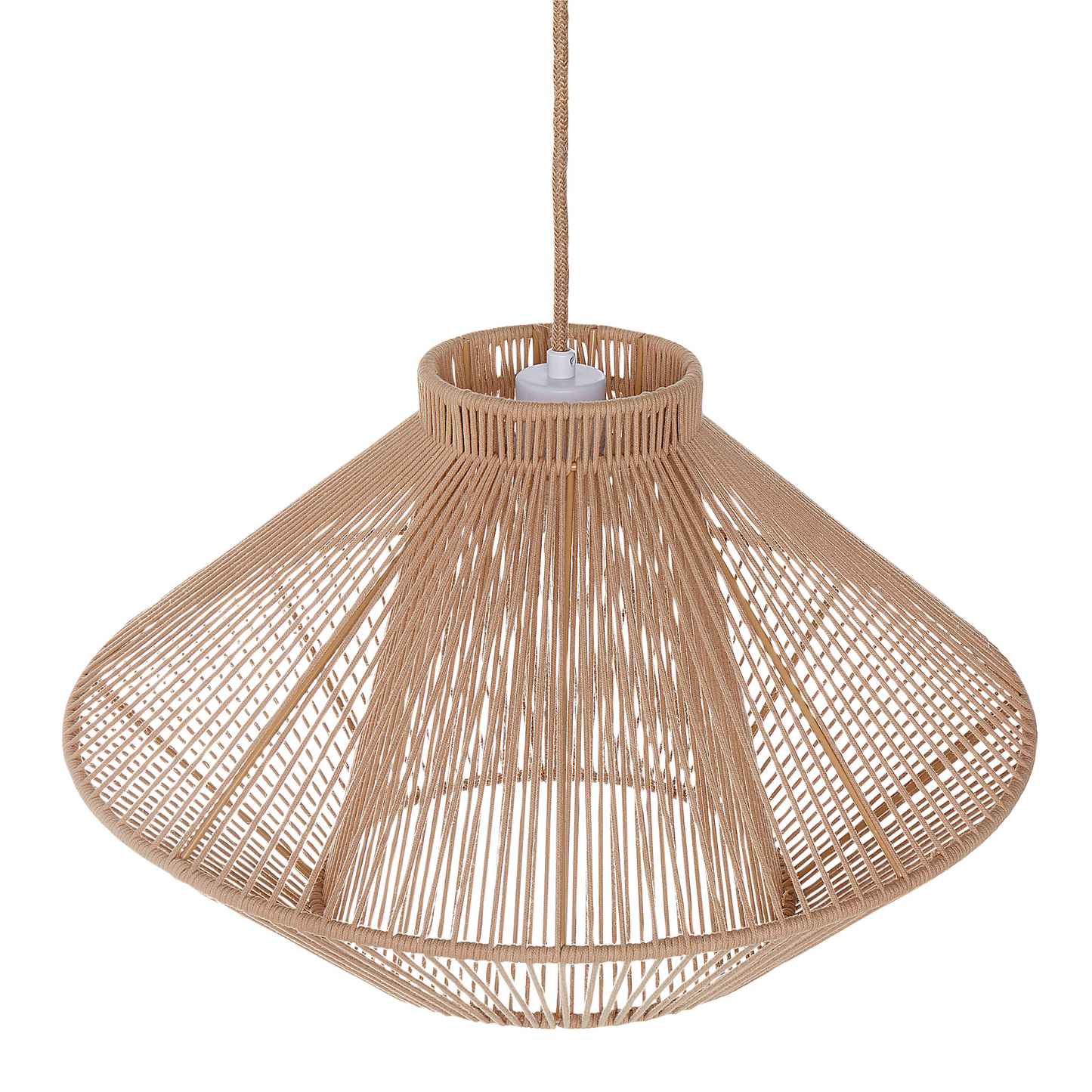 Pendant Lamp Beige Cotton Rope Cage Shade Japandi