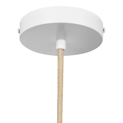 Pendant Lamp Beige Cotton Rope Cage Shade Japandi