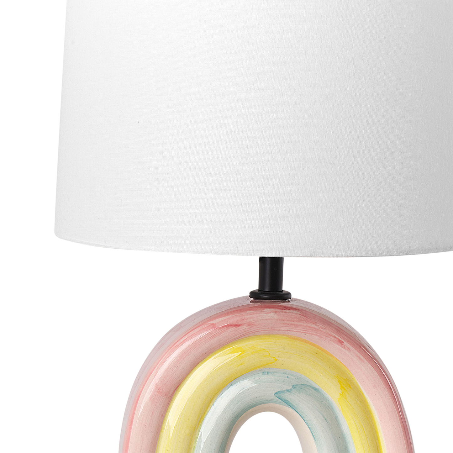 Table Lamp Multicolour Rainbow Ceramic Base Drum Shade