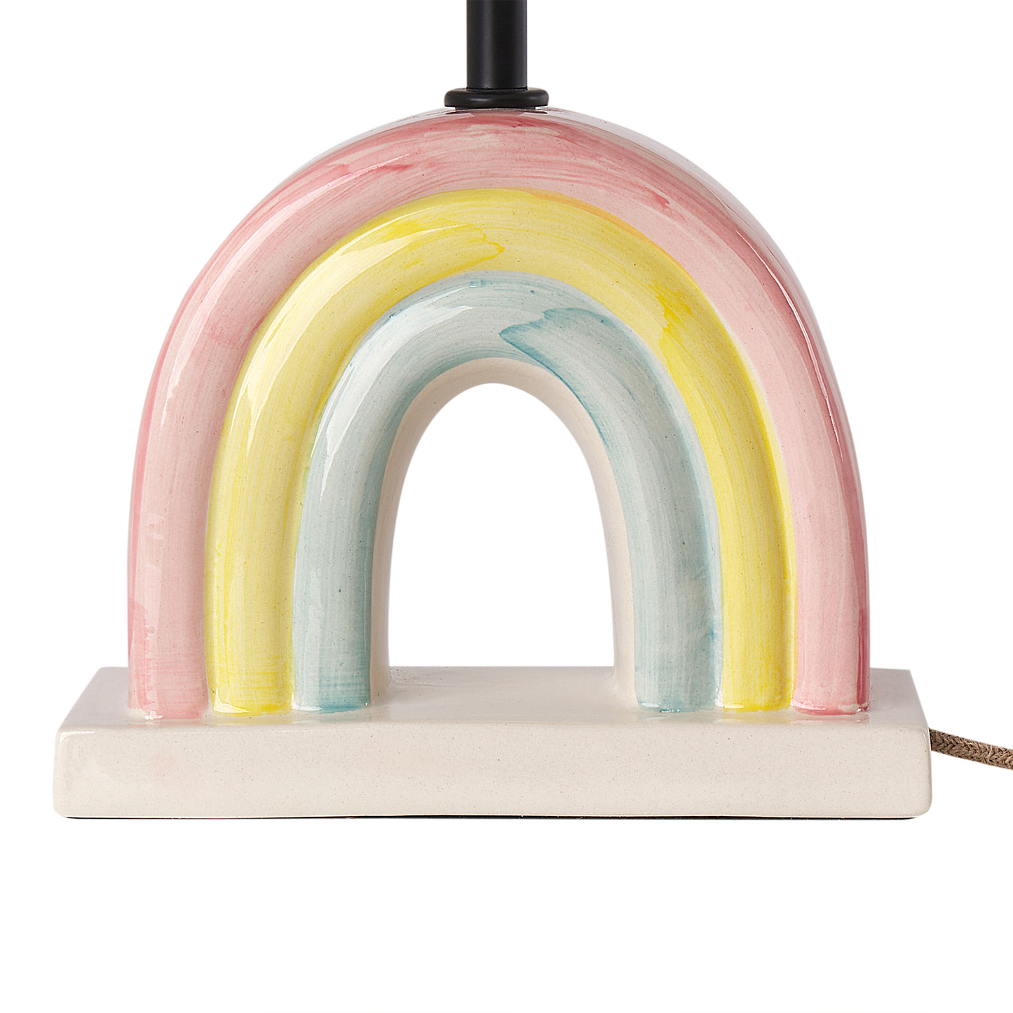 Table Lamp Multicolour Rainbow Ceramic Base Drum Shade