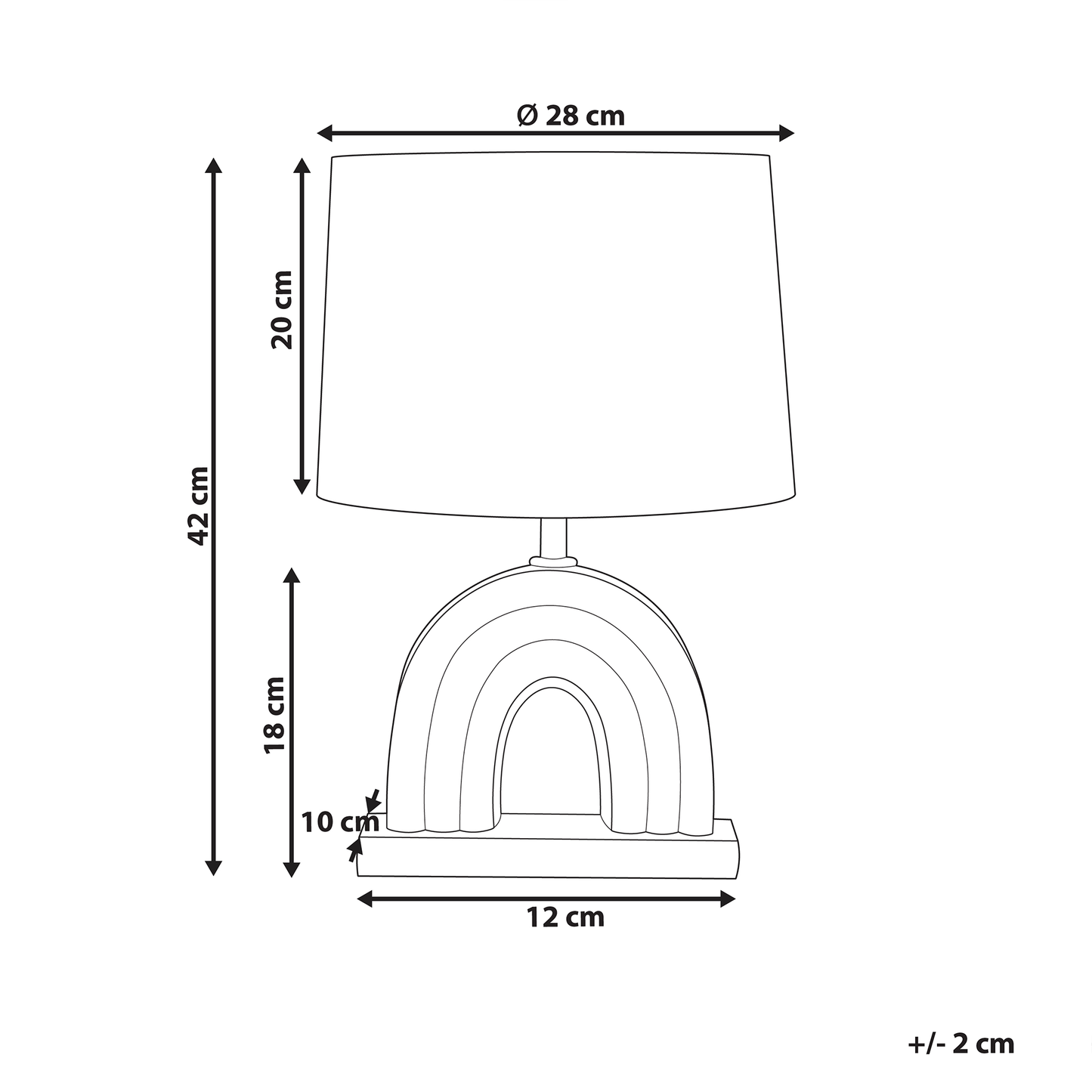 Table Lamp Multicolour Rainbow Ceramic Base Drum Shade