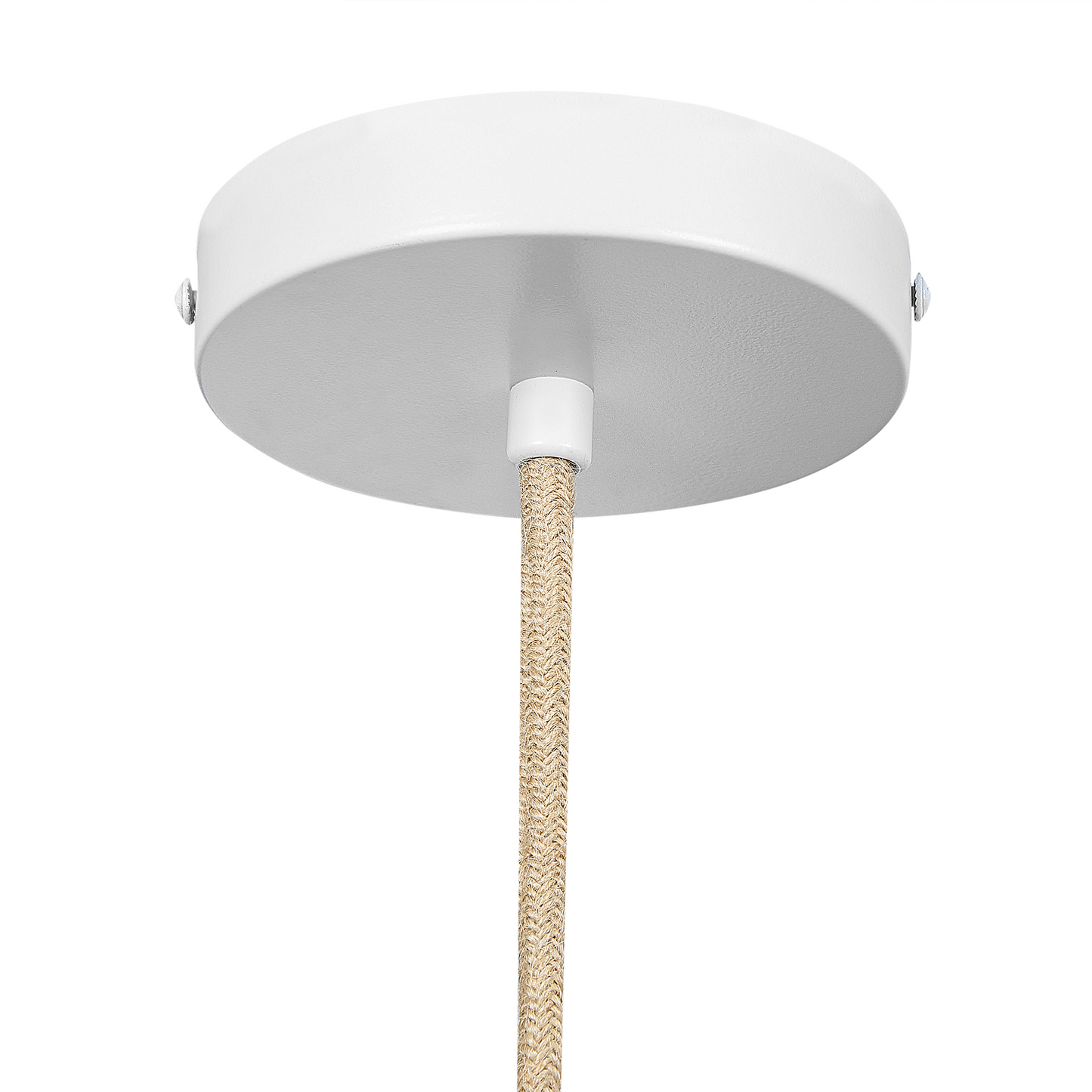 Pendant Lamp Beige Rattan Polyester Shade Boho Light