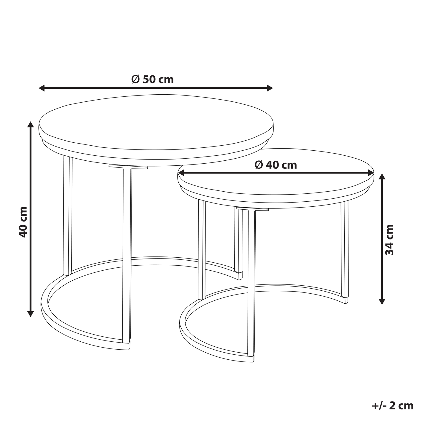 Nest Of Tables Round Top Light Mango Wood Natural