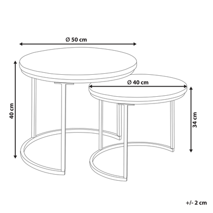 Nest Of Tables Round Top Light Mango Wood Natural