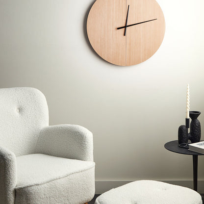 LuminaHome Wall Clock 60cm Light Brown MDF Round Painted Classic