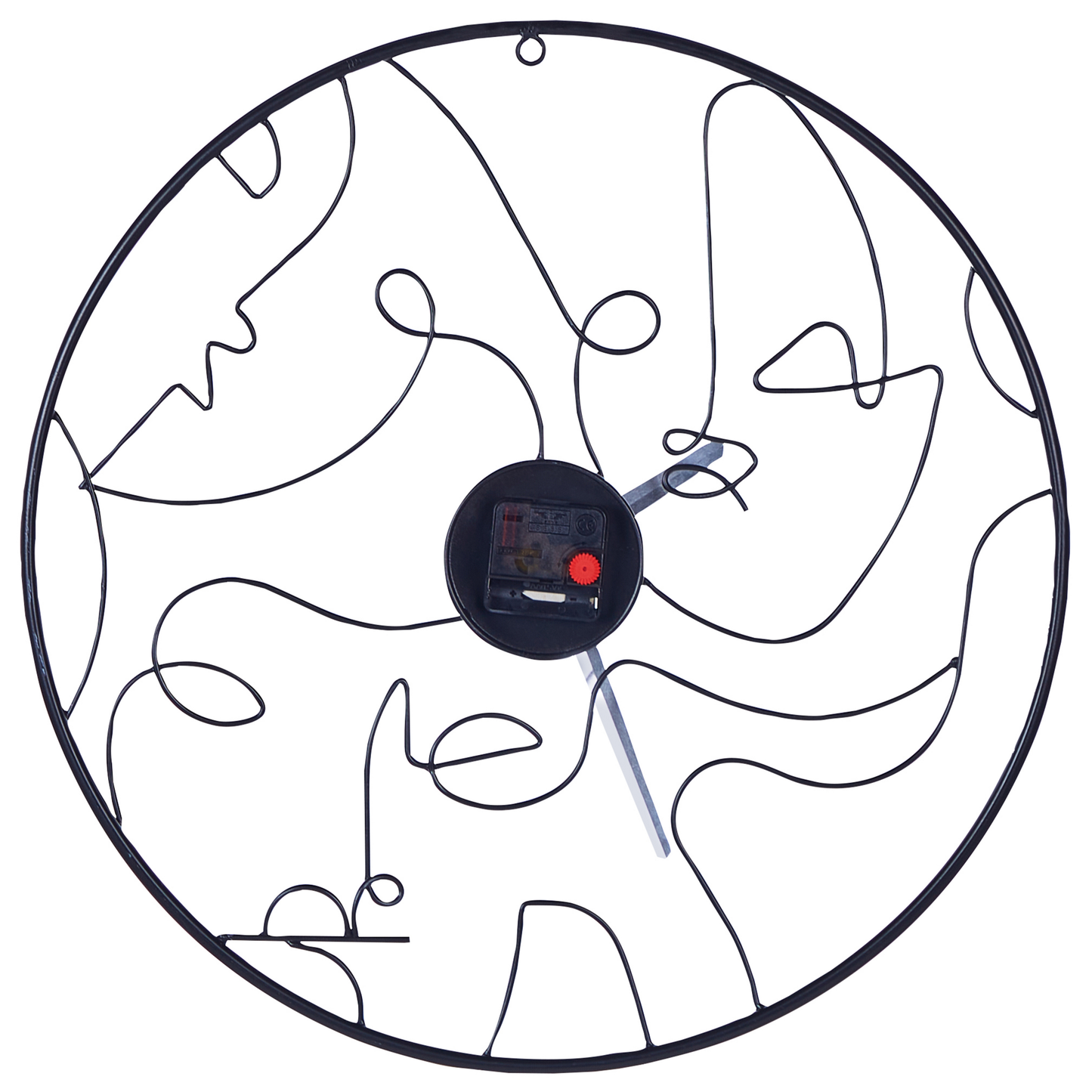 Arcadia Black Iron Wall Clock 50cm Open Face Minimalist Abstract