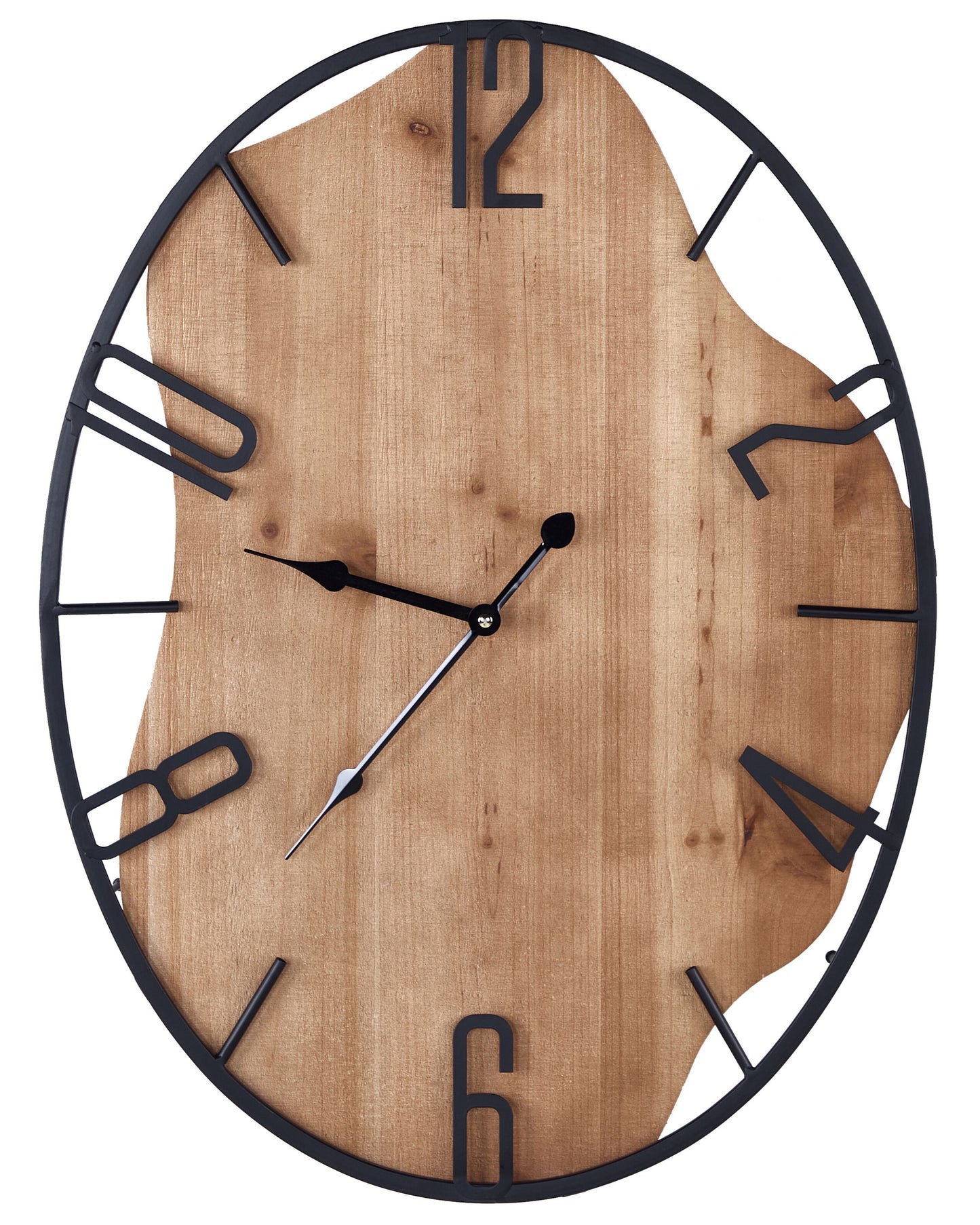 Classic Home Wall Clock Iron Frame 46 x 60cm Light Brown and Black