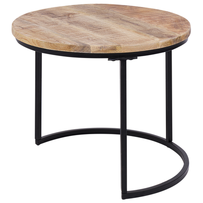 Nest Of Tables Round Top Light Mango Wood Natural