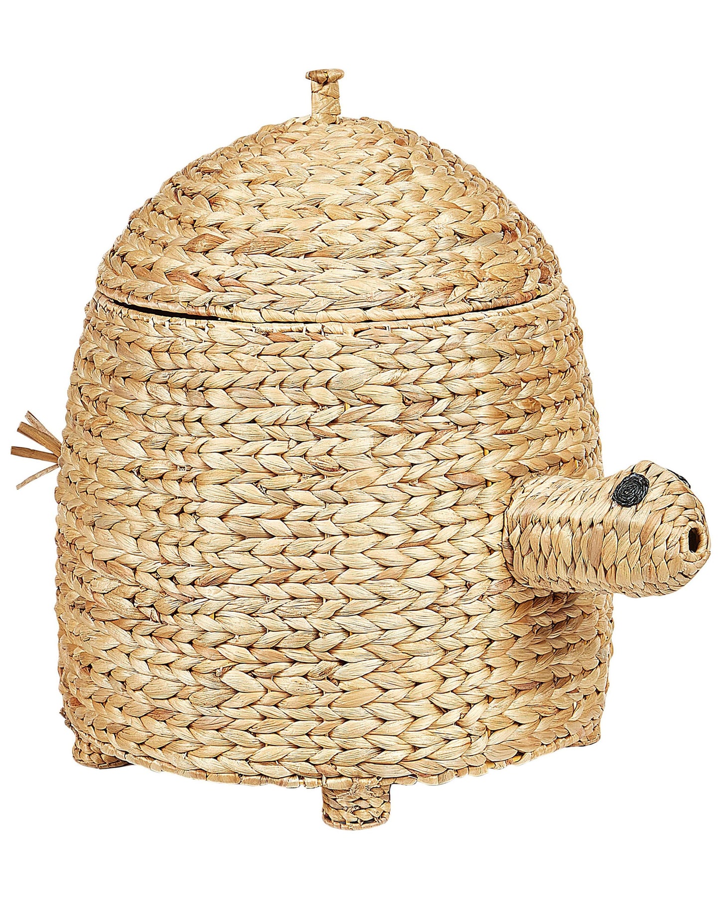 Wicker Turtle Hamper With Lid Natural Water Hyacinth