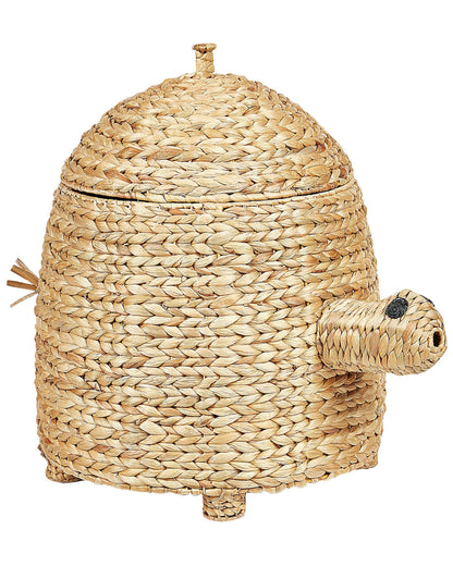 Wicker Turtle Hamper With Lid Natural Water Hyacinth