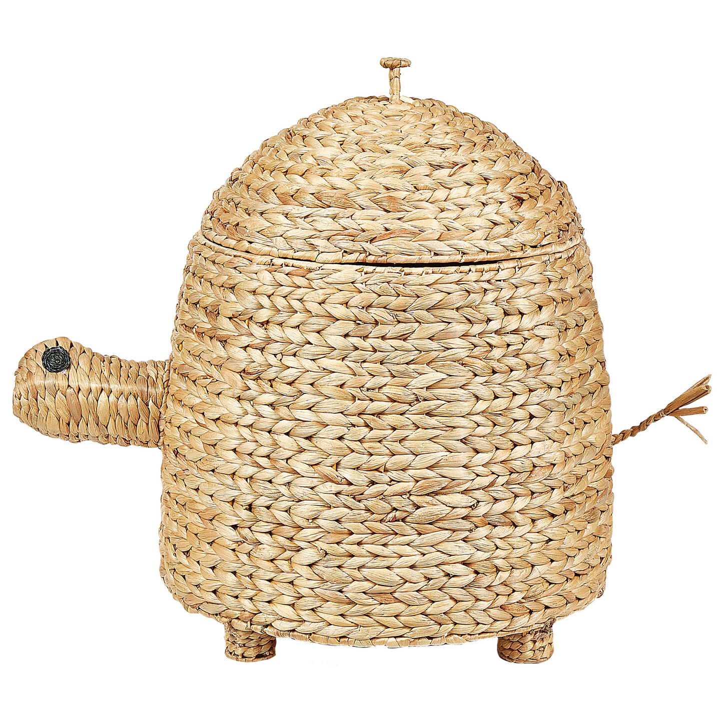 Wicker Turtle Hamper With Lid Natural Water Hyacinth