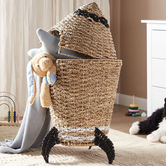 Seagrass Co Natural Wicker Rocket Basket Toy Hamper