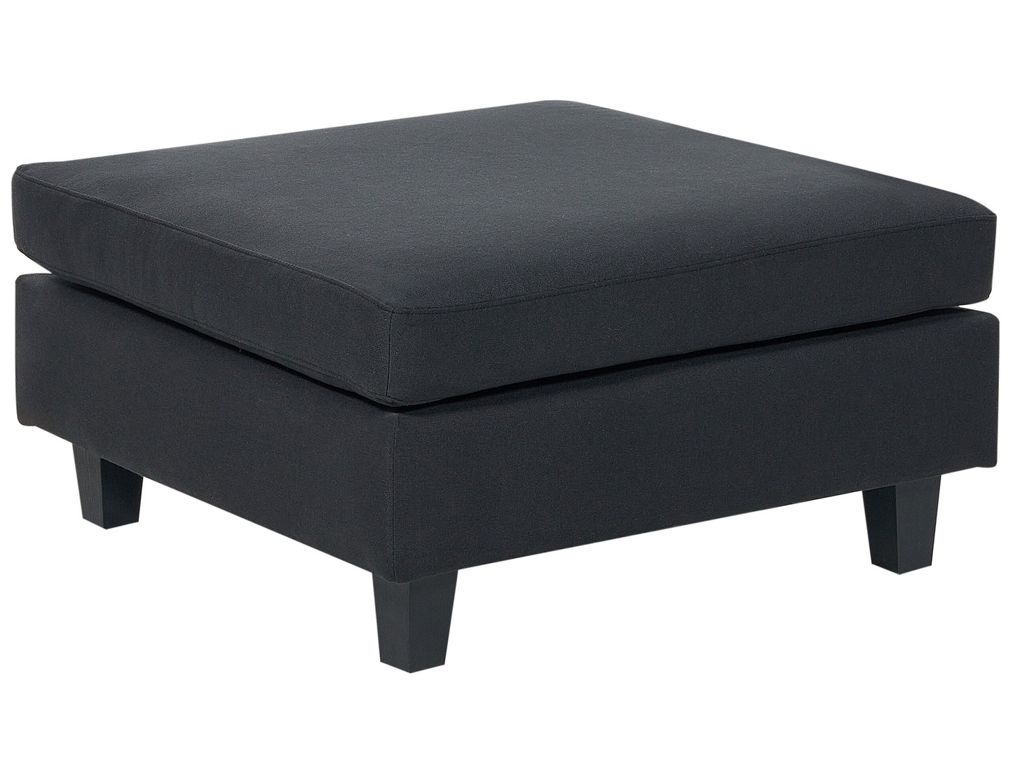 Horizon Home Ottoman Footstool Black Polyester Upholstered Square