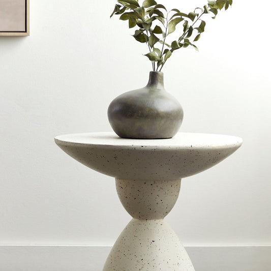 Heritage Distressed Terracotta Vase Grey Gold 18cm Handcrafted