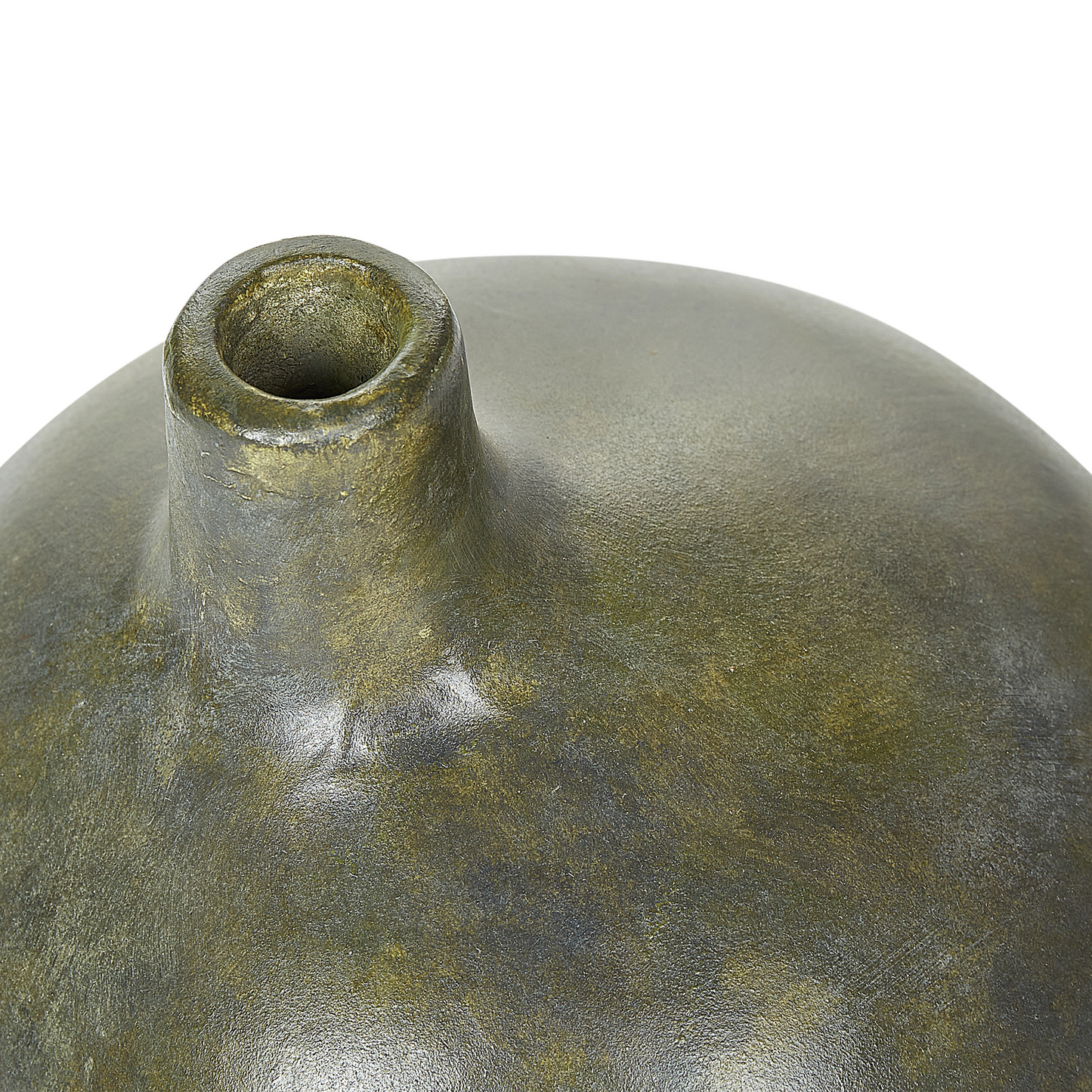 Heritage Distressed Terracotta Vase Grey Gold 18cm Handcrafted