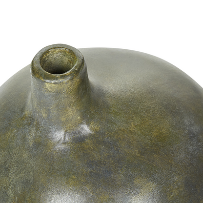 Heritage Distressed Terracotta Vase Grey Gold 18cm Handcrafted