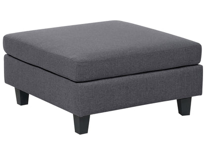 Element Ottoman Footstool Dark Grey Polyester Upholstered Square Minimalist Modern Modular Sofa Accessory