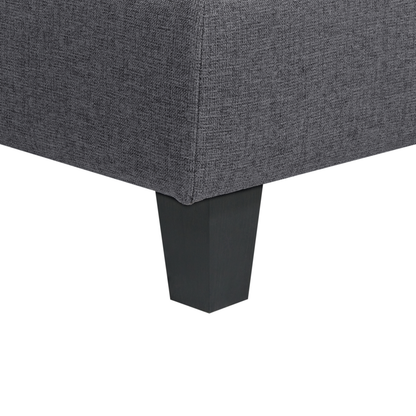 Element Ottoman Footstool Dark Grey Polyester Upholstered Square Minimalist Modern Modular Sofa Accessory