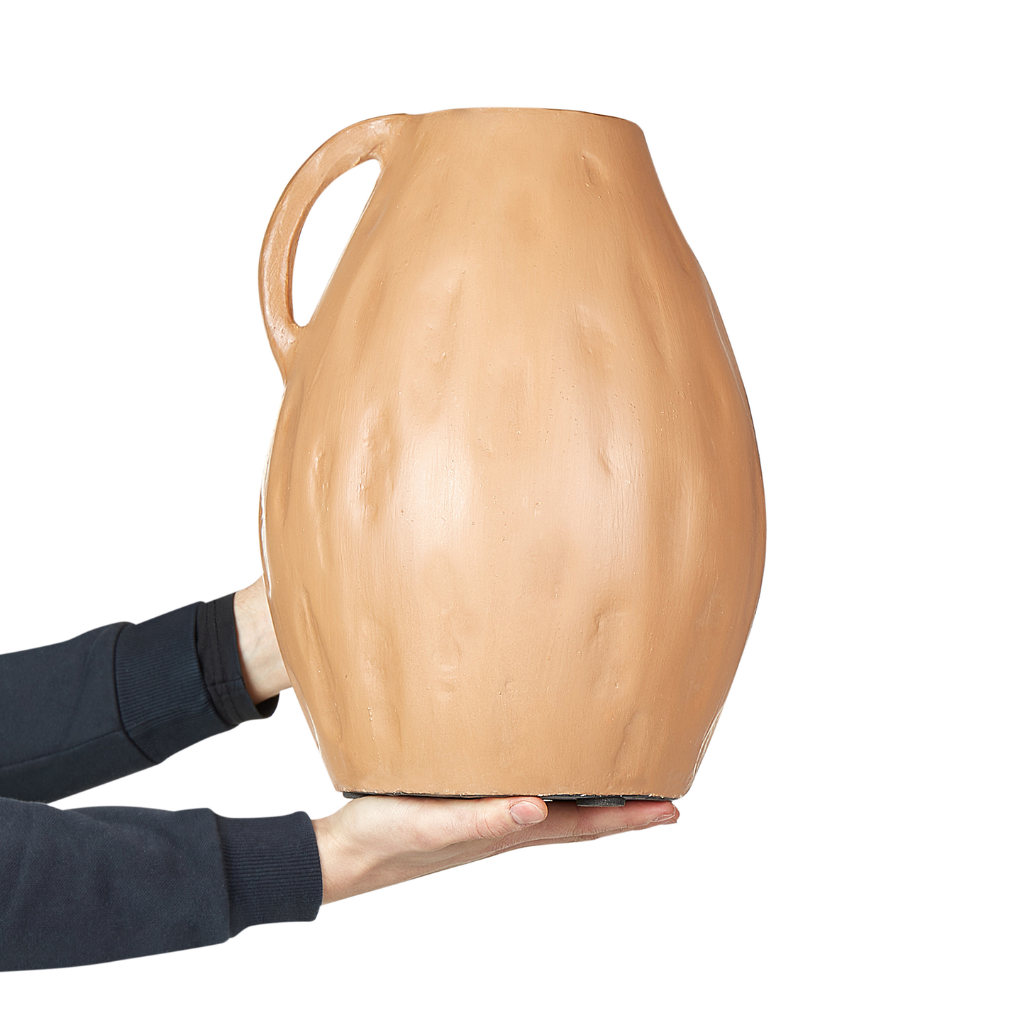 Handmade Terracotta Vase 40cm Beige, Traditional Design