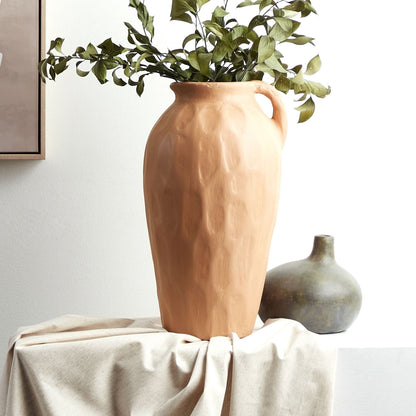 Terracotta Atelier Decorative Vase 47cm Handmade Orange Home Decor
