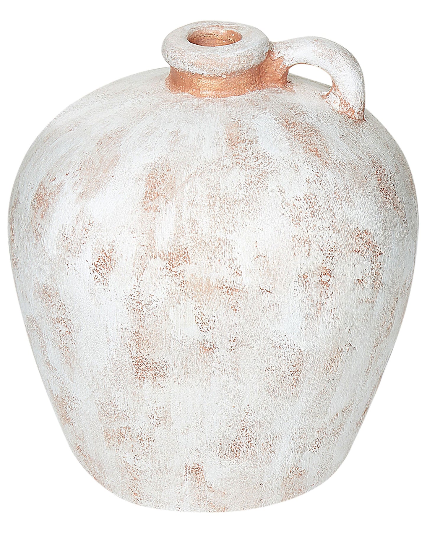 Handmade White Terracotta Vase 30cm Distressed Finish