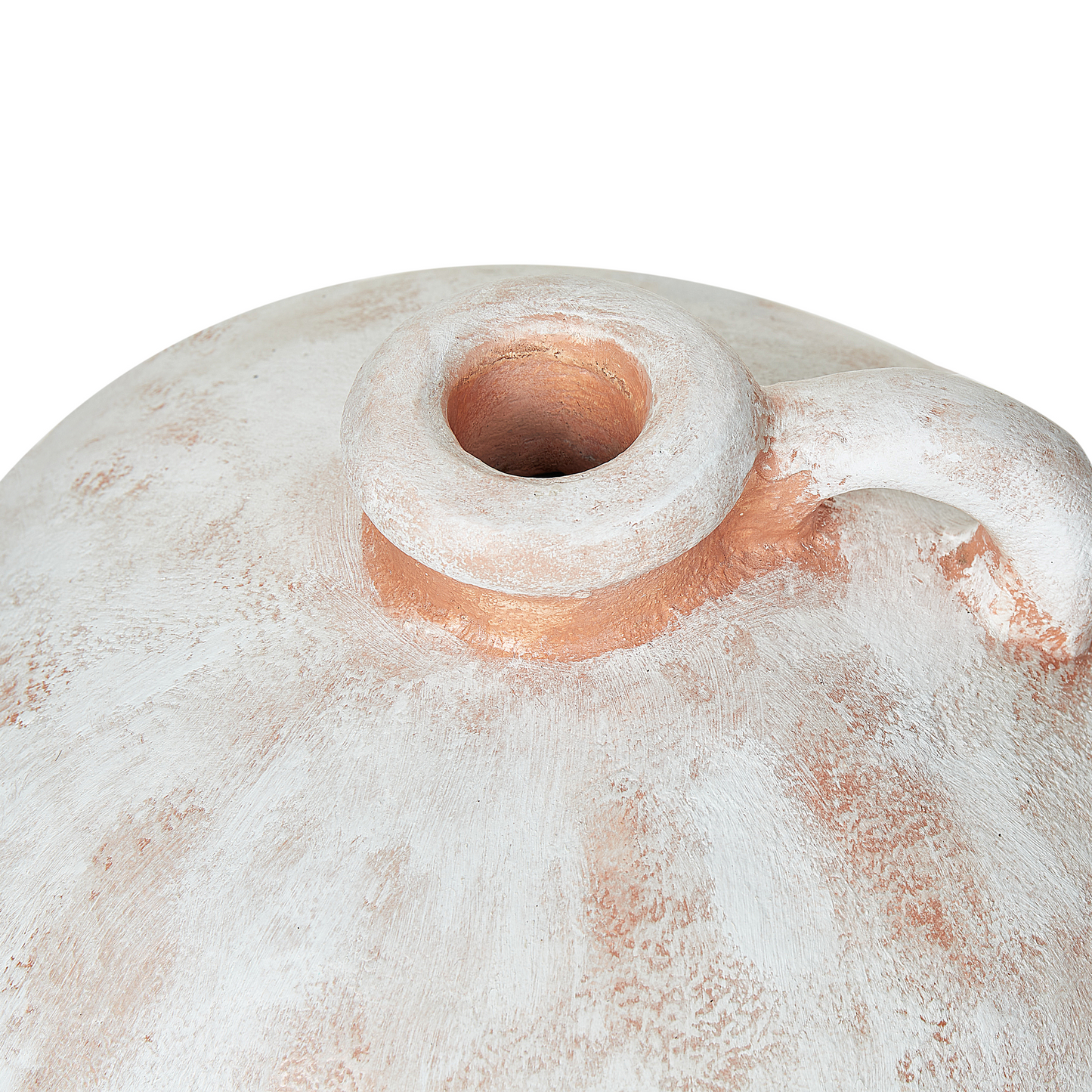 Handmade White Terracotta Vase 30cm Distressed Finish