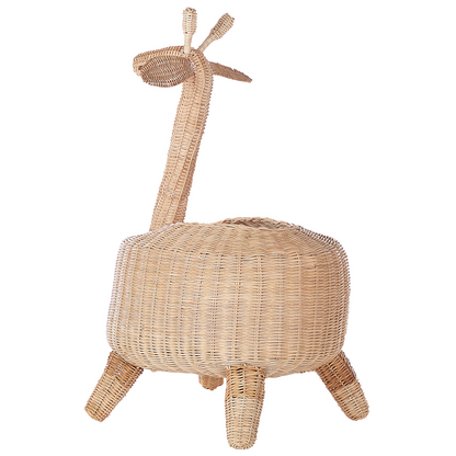 Wicker Giraffe Basket Natural Rattan Toy Hamper
