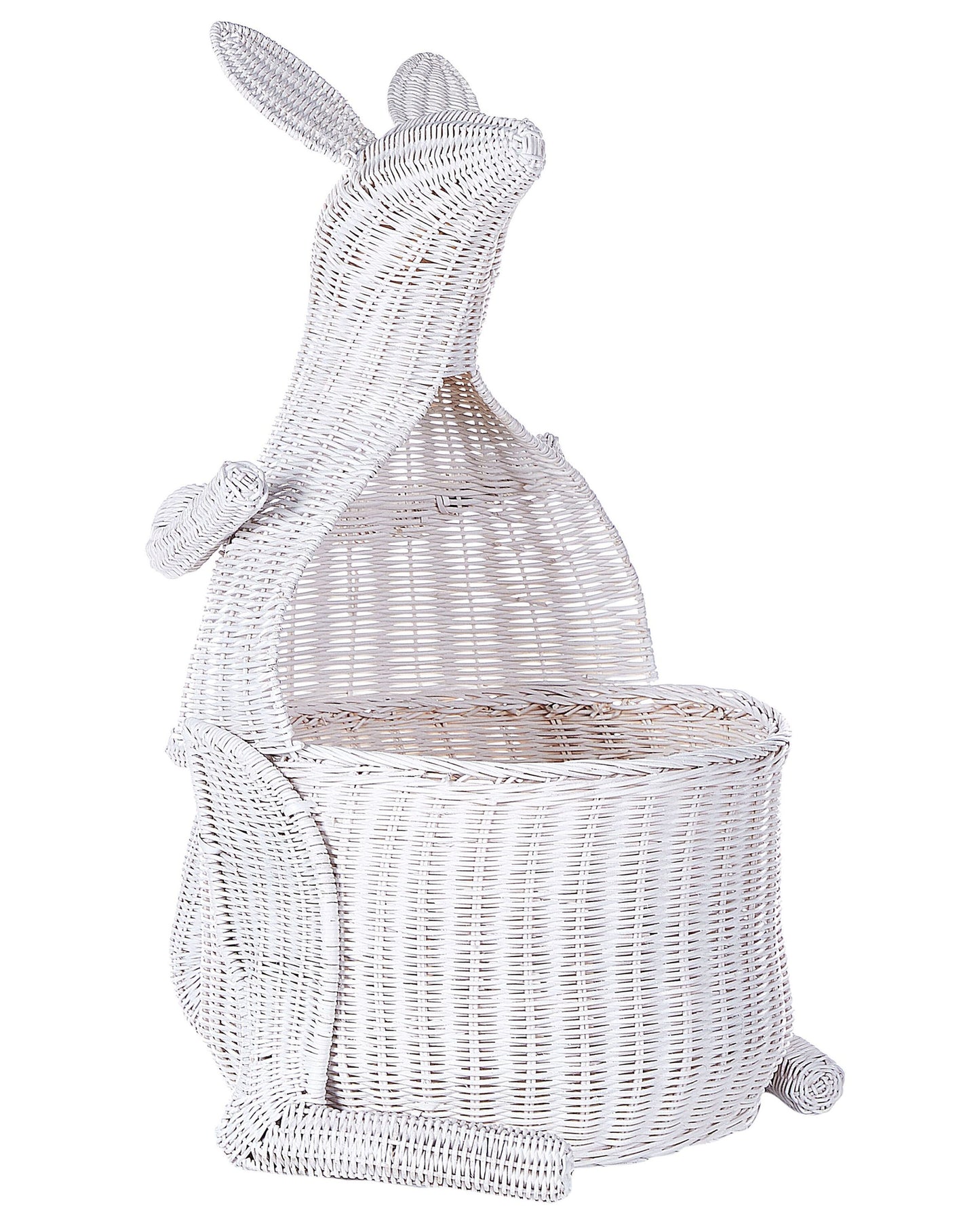 Kangaroo Wicker Basket White Toy Hamper