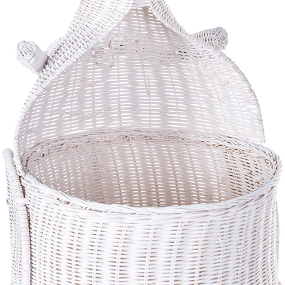 Kangaroo Wicker Basket White Toy Hamper