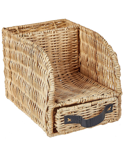 Desk Paper Organizer With Drawer Light Rattan File Tray Small Desk Storage