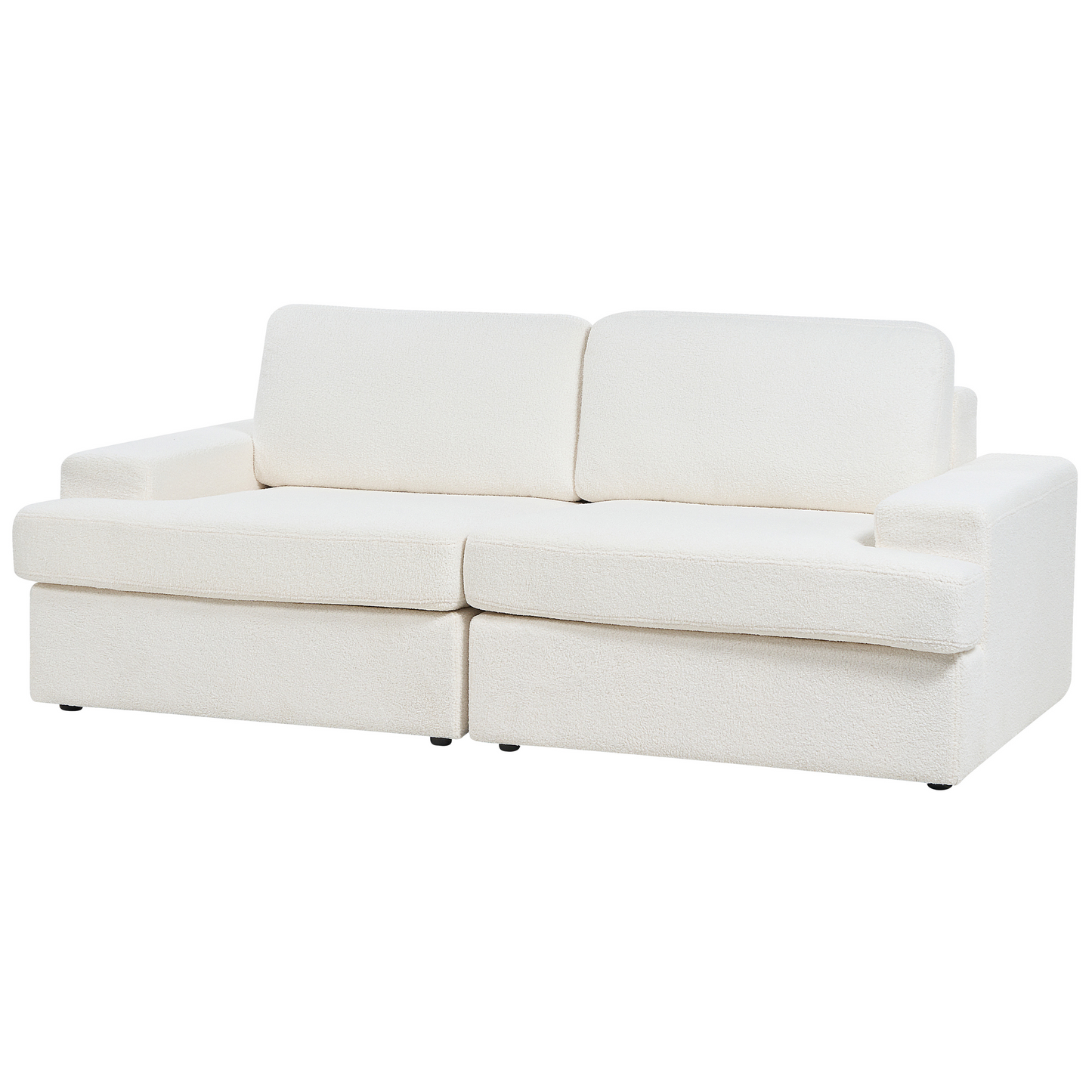 White Boucle 4 Seater Sofa Set With Armchair