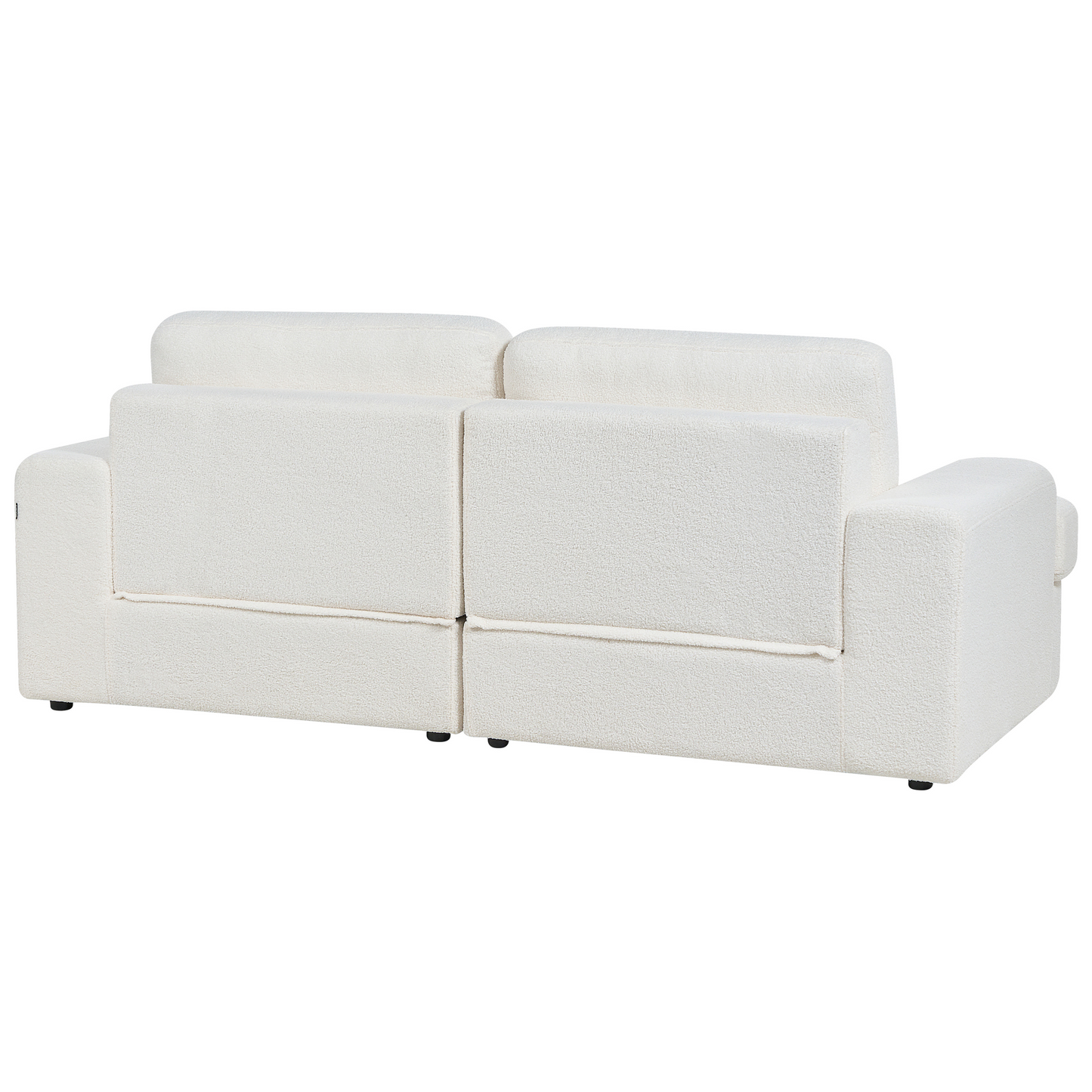 White Boucle 5 Seater Sofa Set With Armchairs Thick Backrest