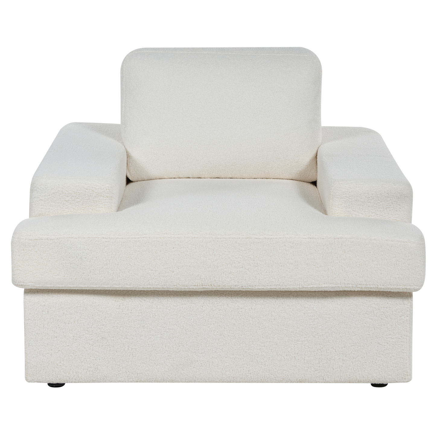 White Boucle 4 Seater Sofa Set With Armchair