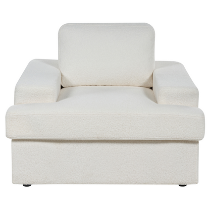 White Boucle 4 Seater Sofa Set With Armchair