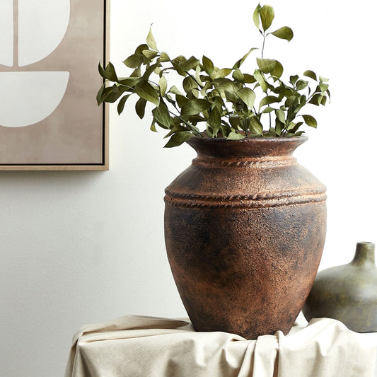 Distressed Copper Vase Vintage Terracotta Jug