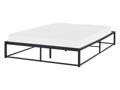 Ironline Black Metal Bed Frame Double 4ft6 Slats No Headrest