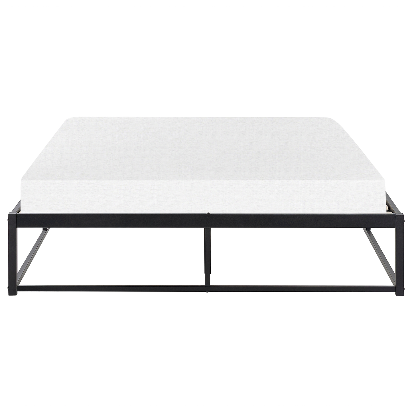 Ironline Black Metal Bed Frame Double 4ft6 Slats No Headrest