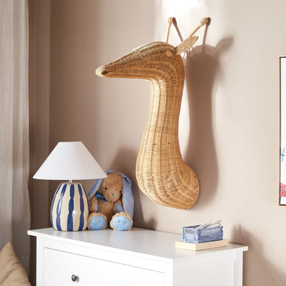 Giraffe Rattan Wall Decor Handmade Natural Finish