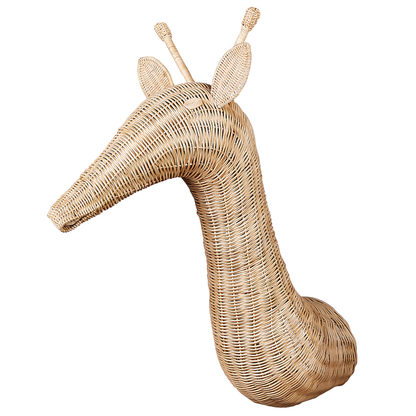 Giraffe Rattan Wall Decor Handmade Natural Finish