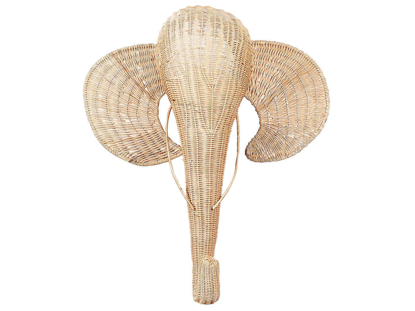 Natural Rattan Elephant Wall Art Handmade Modern Decor